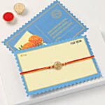 Gold Om Mauli Rakhi With Soan Papdi