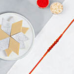 Rudraksha Mauli Rakhi With Kaju Katli