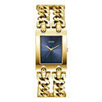 Guess Gold Analong Watch With Flowers Gift Box For Her