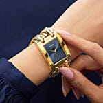 Guess Gold Analong Watch With Flowers Gift Box For Her