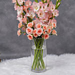 Gladiolus And Roses In A Premium Vase