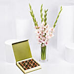 Pink Gladiolus with Chocolates