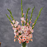 Gladiolus And Roses In A Premium Vase