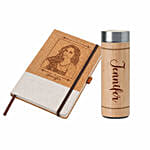 Engraved Notebook and Flask Combo