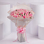 50 Dual Shade Pink Roses Designer Bouquet