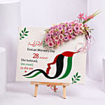 Happy Womens Day Canvas With Pink Roses