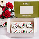 Luxury Emirati Womens Day Flower Arrangement With Cupcake