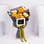 Vibrant Orange Rose And Gerbera Bouquet