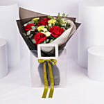Classic Red Roses And Carnation Bouquet