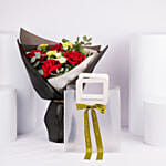 Classic Red Roses And Carnation Bouquet