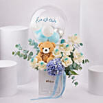 Its A Boy Bubble Bloom Arrangement Arabic