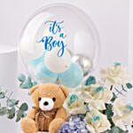 Its A Boy Bubble Bloom Arrangement