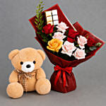 Classic Blooms and Chocolates with Teddy bear