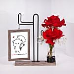 Romantic Rose And Love Frame Stand