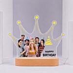 Personalised Birthday Crown Photo LED Lamp