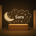 Personalised Moon And Stars Name LED Lamp