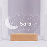 Personalised Moon And Stars Name LED Lamp