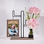 Personalised Photo Frame With Floral Vase Stand