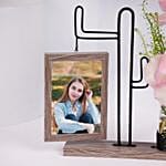 Personalised Photo Frame With Floral Vase Stand