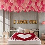 Love Expression Balloons and Flower Bedroom Decor