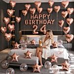 Birthday Special Rose Gold Balloon Decor