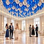Blue and Silver Helium Balloon Decor