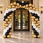 Gold Black and White Balloon Arch