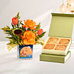 Happy Mid Autumn Festival Flower and Moon Cake