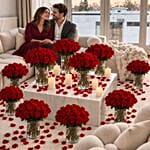 Dreamy 300 Red Roses and Candle Decor