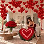 I Love You Flowers and Balloon Decor