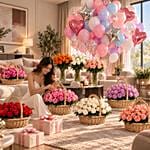Vibrant Blooms and Balloons Magic