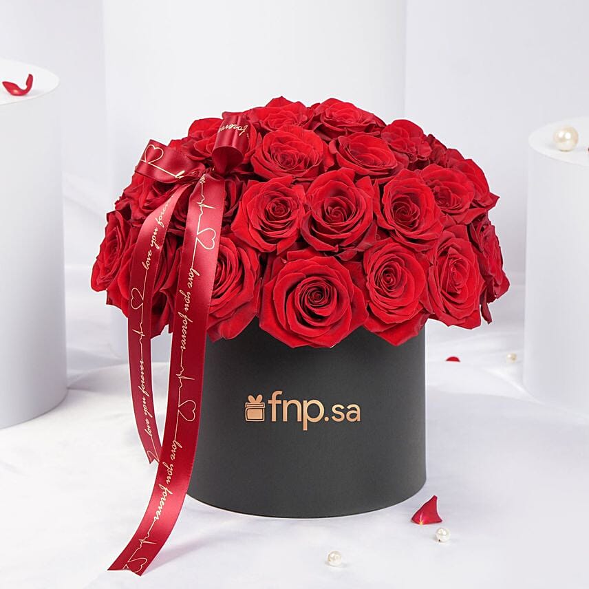 Love Gesture 35 Valentines Red Roses Box: Send Gifts to Jeddah