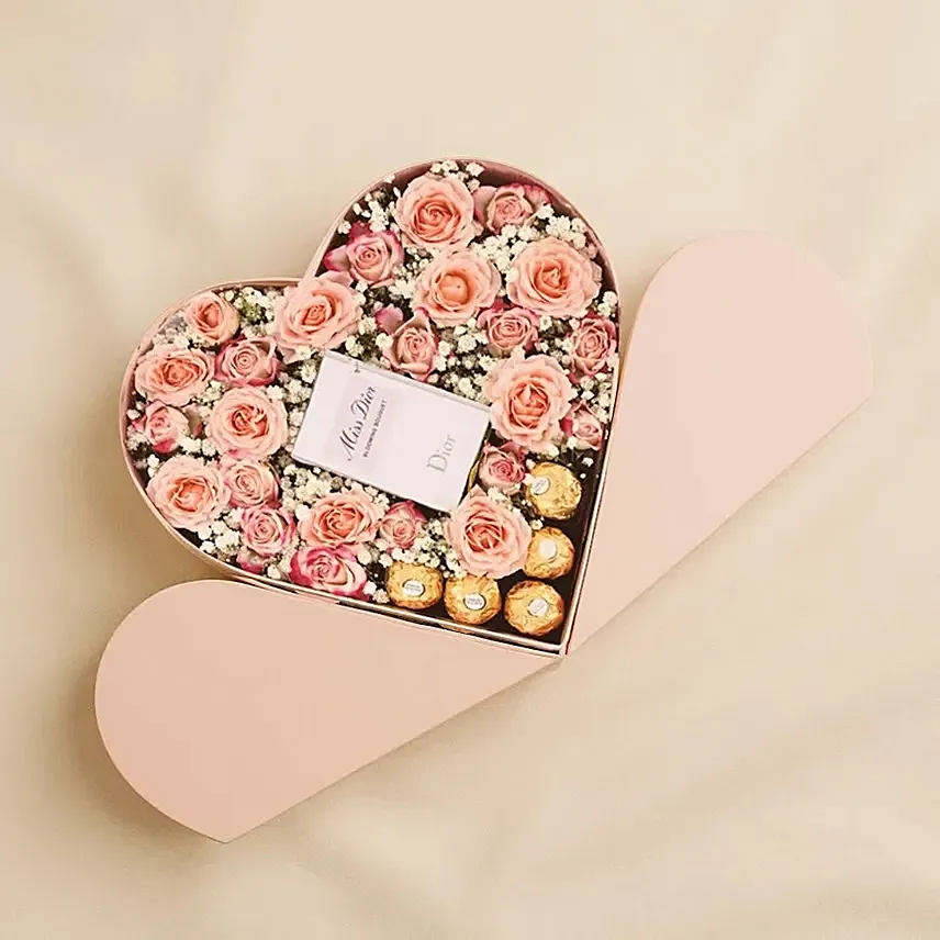 Miss Dior Blooming Perfume For Her With Roses N Chocolates: Send Gifts to Saudi Arabia