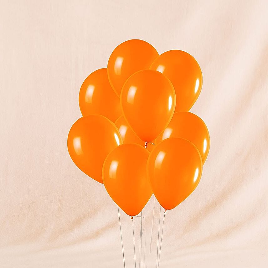 Orange Latex Balloons 10 Pcs: Send Balloons to Saudi Arabia