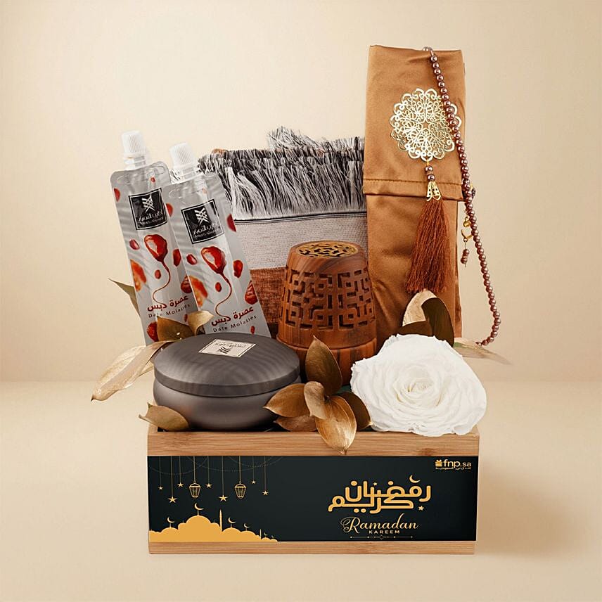 Elegant Ramadan Prayer Mat Dates Hamper: Send Gifts to Saudi Arabia