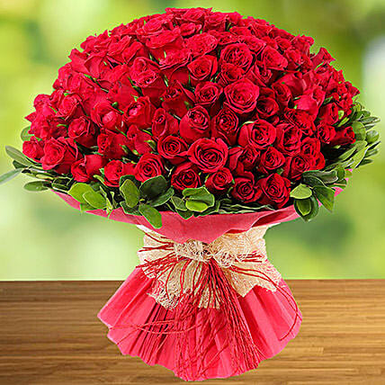 100 Red Roses Bunch: 