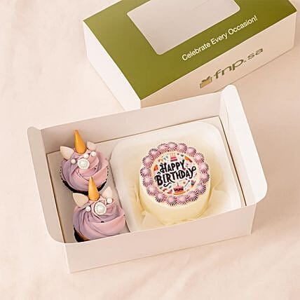 Birthday Unicorn Cake Box: Send Birthday Gifts to Saudi Arabia