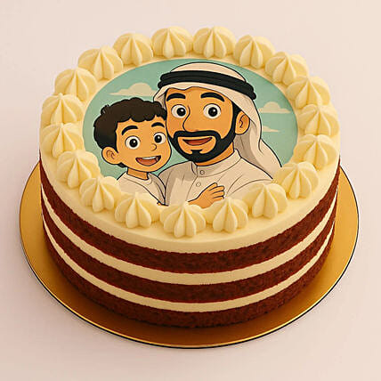 Ghibli Fathers Day Photo Red Velvet Cake: 