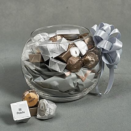 Glass Bowl Of Patchi Chocolates: 