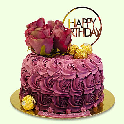 Rosy Birthday Cake: Send Gifts to Saudi Arabia