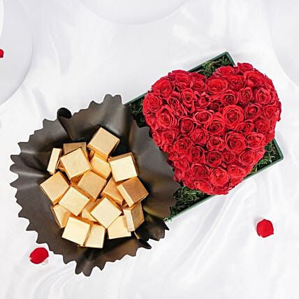 Ya Kel Al Hob 15 Roses With 250G Chocolate: Send Chocolates to Saudi Arabia