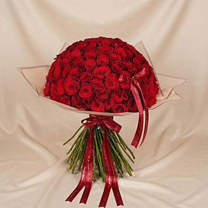 Signature of Love 99 Red Rose Flower Bouquet: Send Valentines Day Gifts to Saudi Arabia