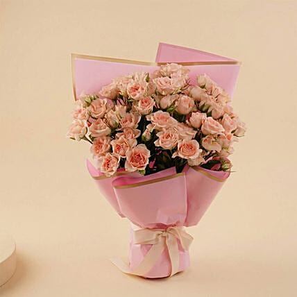 Classic Pink Baby Rose Bouquet: Send Gifts to Saudi Arabia
