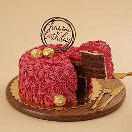 Rosy Birthday Cake: Send Cakes to Saudi Arabia