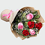 Combo Of Roses Bouquet And Personalised Mug