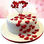 Flowing Hearts Vanilla Fondant Cake Half Kg