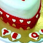 I Love You Red Velvet Fondant Cake Half Kg