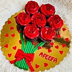 Marvelous Rose Cream Chocolate Cup Cakes Set of 7