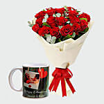 Sweet Red Roses And Personalised Mug