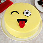 Wink Emoji Semi Fondant Cake Half Kg